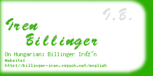 iren billinger business card